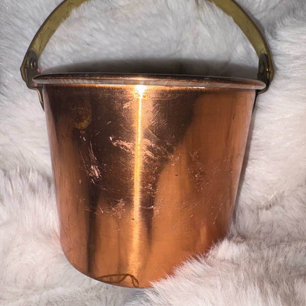 Vintage small Copper Bucket with Brass Handle